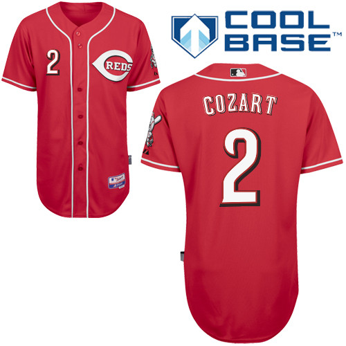 Zack Cozart #2 Youth Baseball Jersey-Cincinnati Reds Authentic Alternate Red Cool Base MLB Jersey